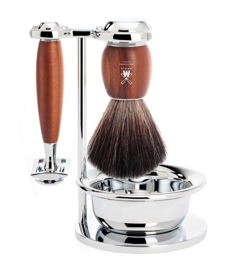 Muhle "VIVO" DE Razor Shaving Set Plum Wood - Pruimenhout