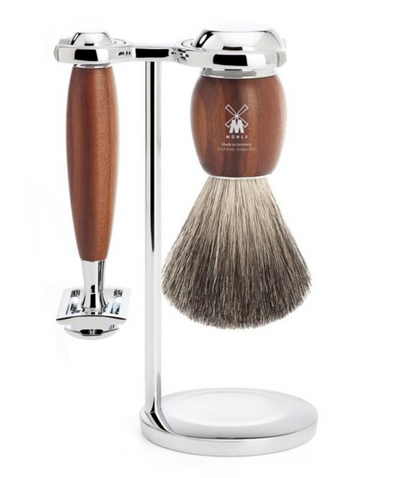 Muhle "VIVO" DE Razor Shaving Set Plum Wood - Pruimenhout