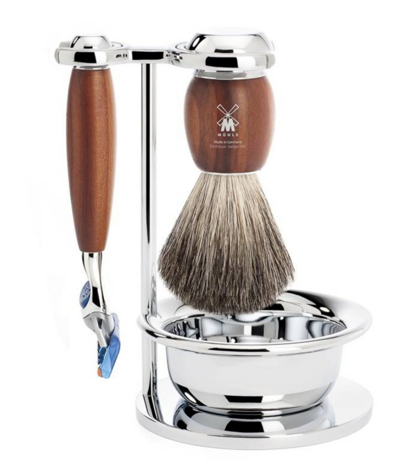 Muhle "VIVO" Fusion Shaving Set Plum Wood - Pruimenhout