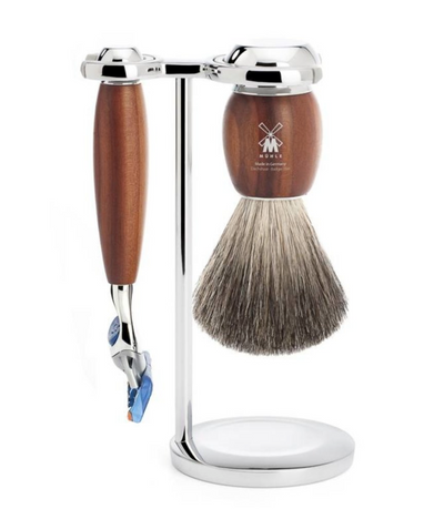 Muhle "VIVO" Fusion Shaving Set Plum Wood - Pruimenhout