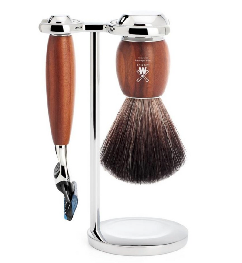 Muhle "VIVO" Fusion Shaving Set Plum Wood - Pruimenhout