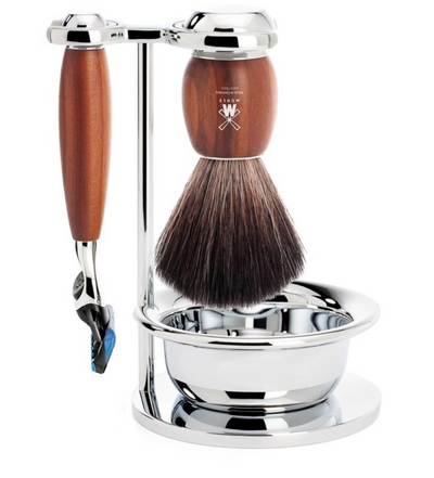 Muhle "VIVO" Fusion Shaving Set Plum Wood - Pruimenhout