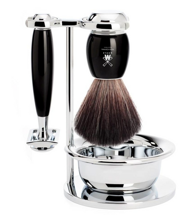 Muhle "VIVO" DE Razor Shaving Set - Black Resin