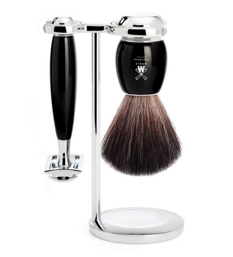 Muhle "VIVO" DE Razor Shaving Set - Black Resin