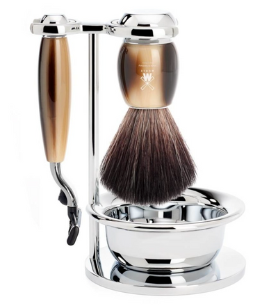 Muhle "VIVO" Mach 3 Shaving Set - Imitatie hoorn