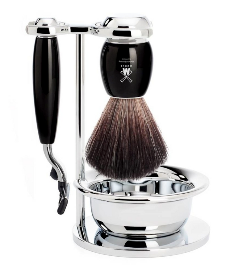 Muhle "VIVO" Mach 3 Shaving Set - Black Resin