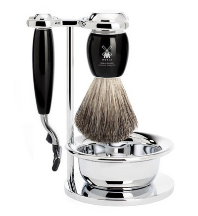 Muhle "VIVO" Mach 3 Shaving Set - Black Resin