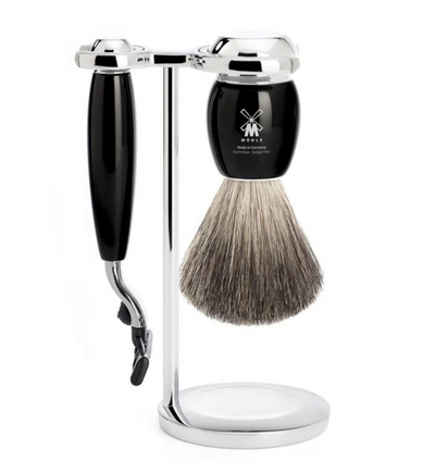 Muhle "VIVO" Mach 3 Shaving Set - Black Resin