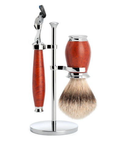 Muhle "PURIST" 3-Delige Fusion & Brush Set - Briar Hout