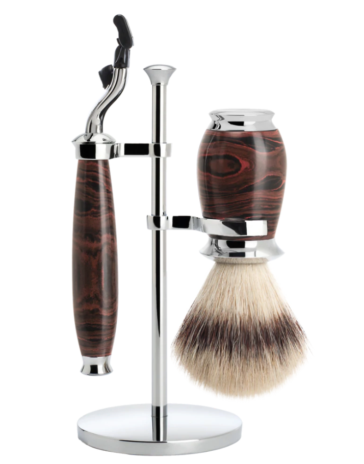 Muhle "PURIST" 3-Delige Mach 3 Razor & Brush Set - Ebonite