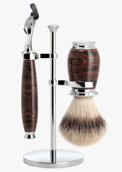 Muhle "PURIST" 3-Delige Fusion Razor & Brush Set - Ebonite