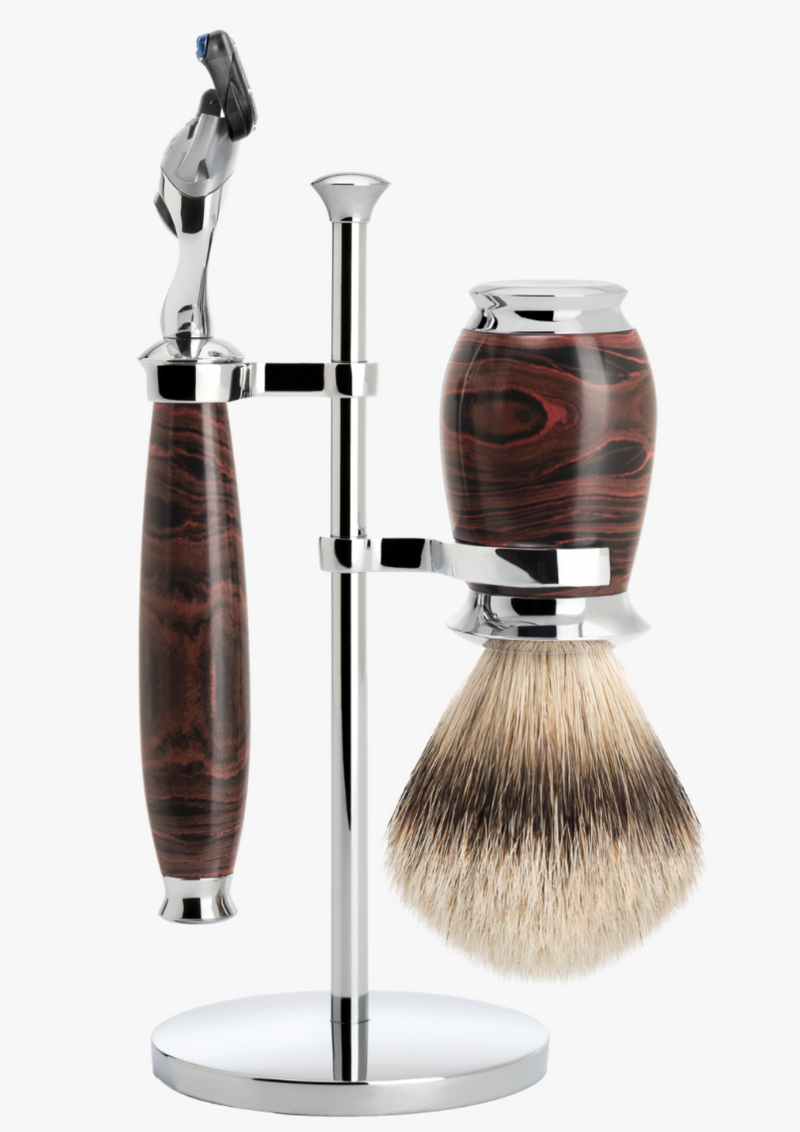 Muhle "PURIST" 3-Delige Fusion Razor & Brush Set - Ebonite