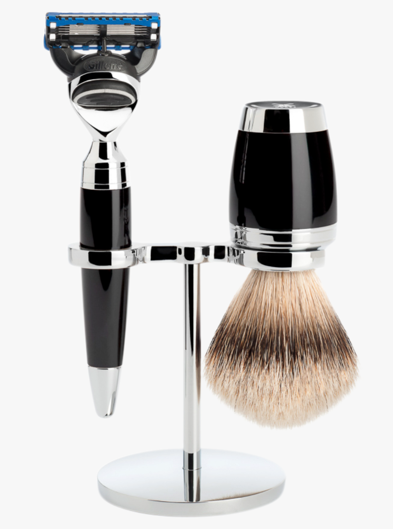 Muhle "STYLO" Fusion Razor Shaving Set - Black Resin