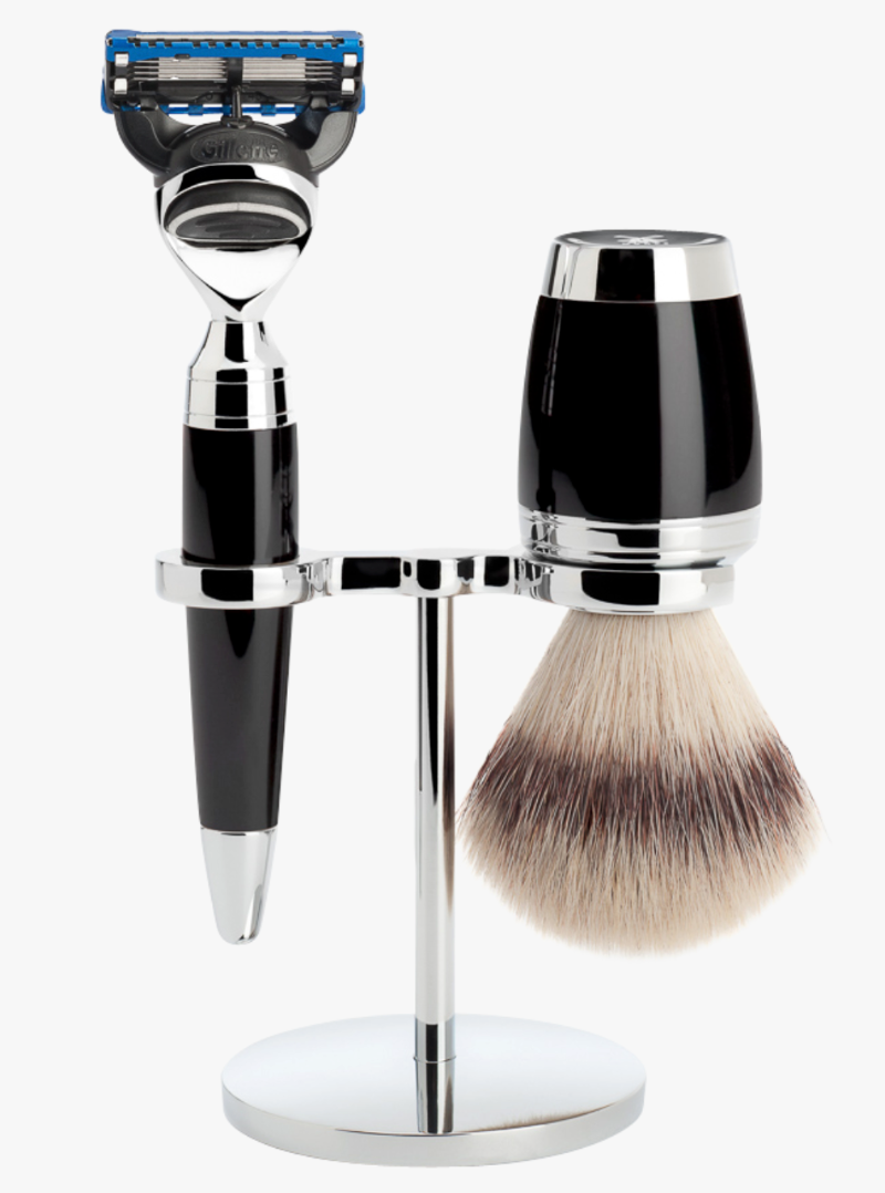 Muhle "STYLO" Fusion Razor Shaving Set - Black Resin