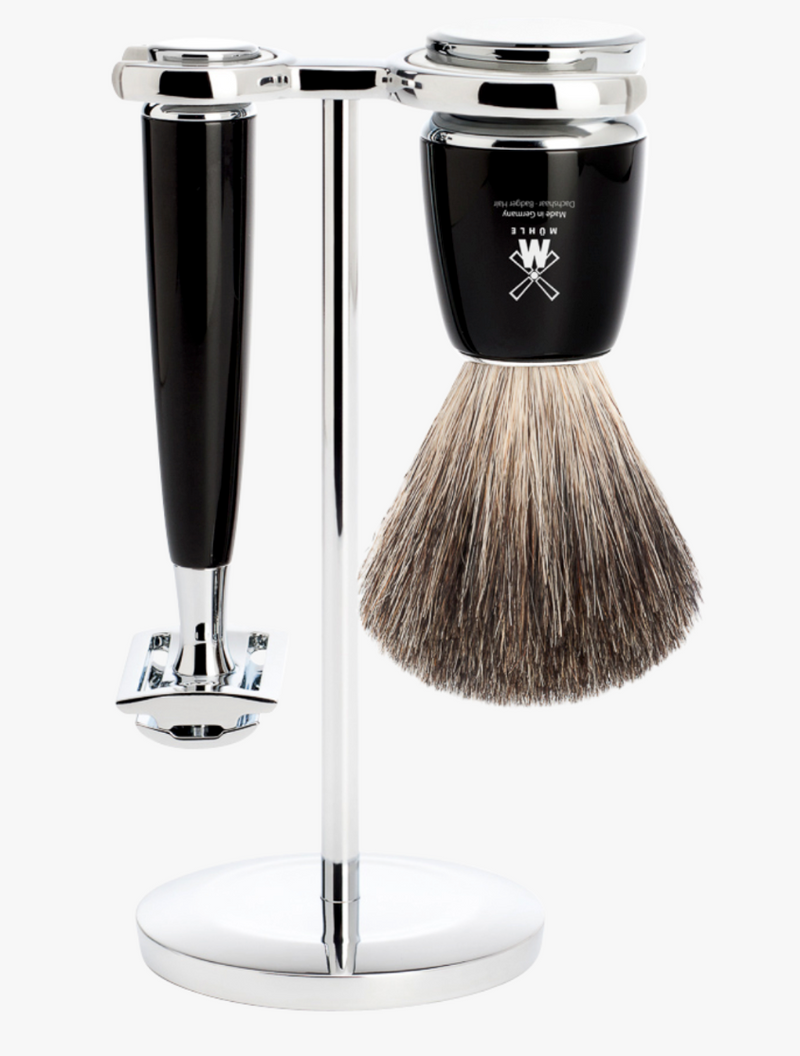 Muhle "RYTMO" DE Razor & Brush Set - Black