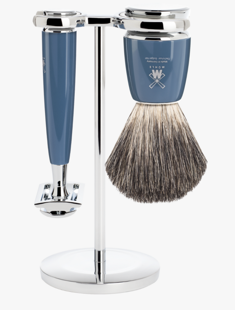 Muhle "RYTMO" DE Razor & Brush Set - Blue