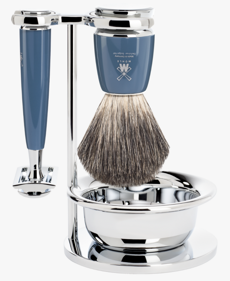 Muhle "RYTMO" DE Razor & Brush Set - Blue