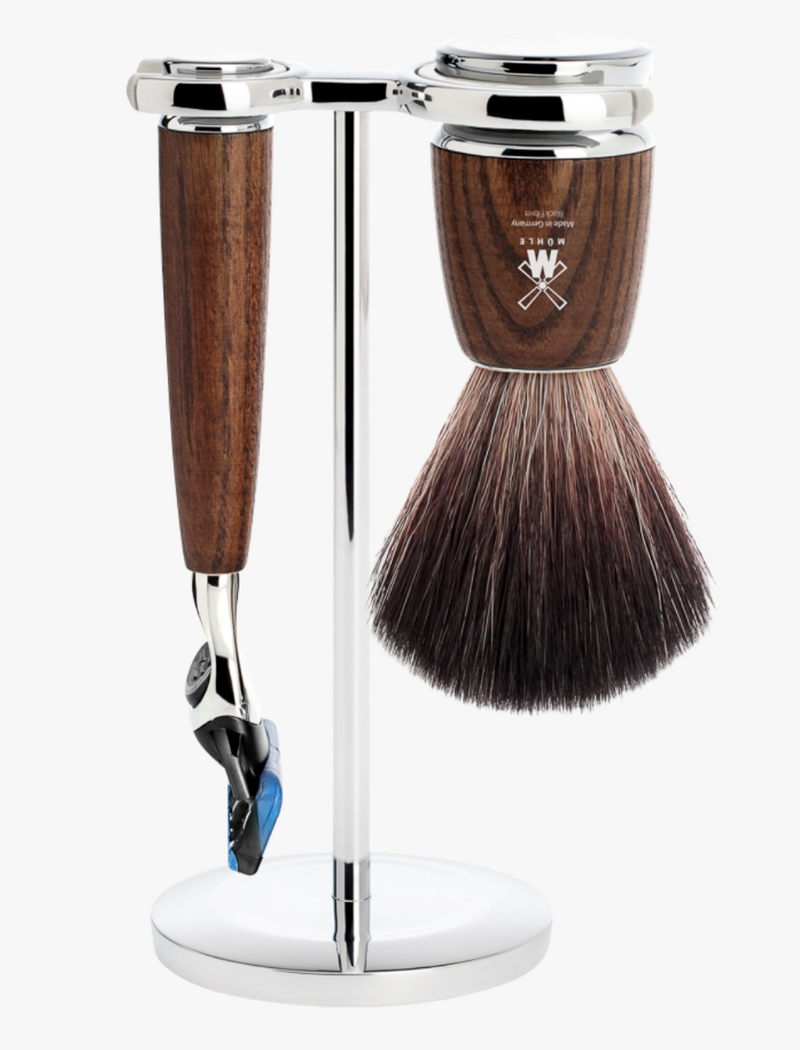 Muhle "RYTMO" Fusion Razor & Brush Set - Essenhout