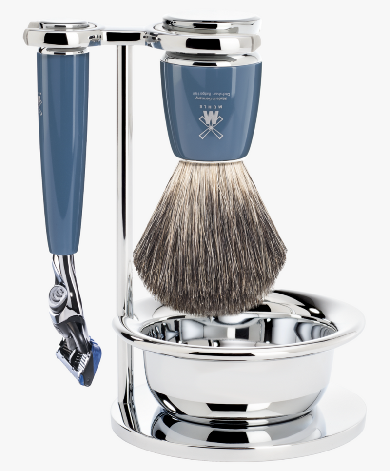 Muhle "RYTMO" Fusion Razor & Brush Set - Blue