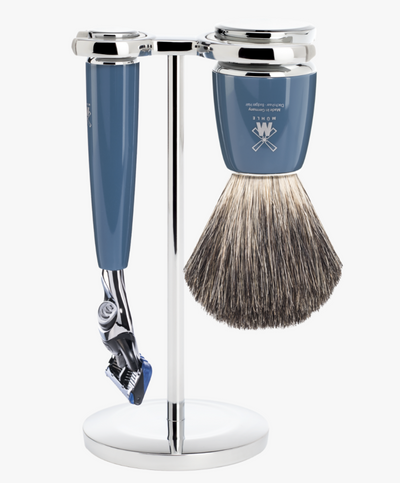 Muhle "RYTMO" Fusion Razor & Brush Set - Blue