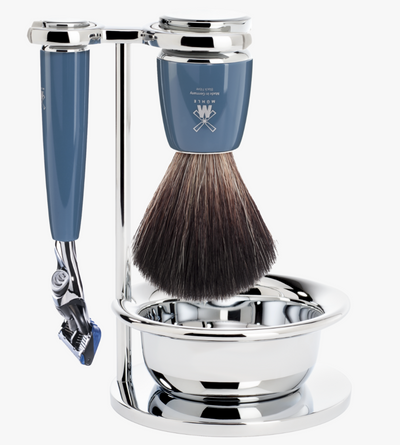 Muhle "RYTMO" Fusion Razor & Brush Set - Blue