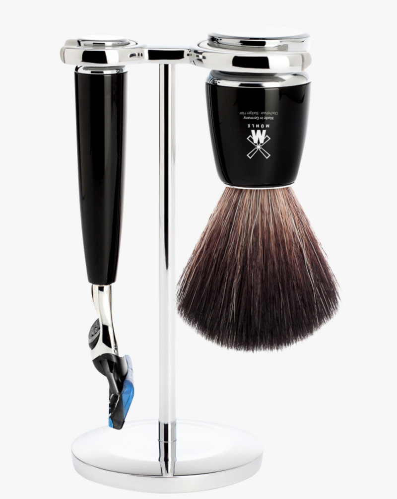 Muhle "RYTMO" Fusion Razor & Brush Set - Black