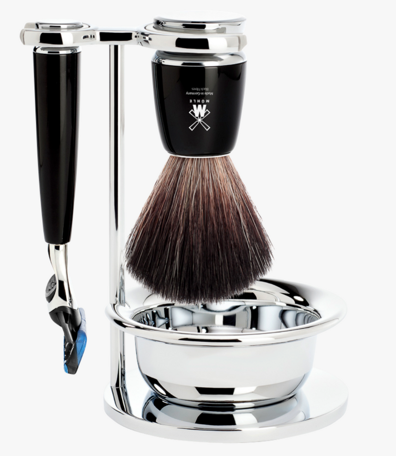 Muhle "RYTMO" Fusion Razor & Brush Set - Black