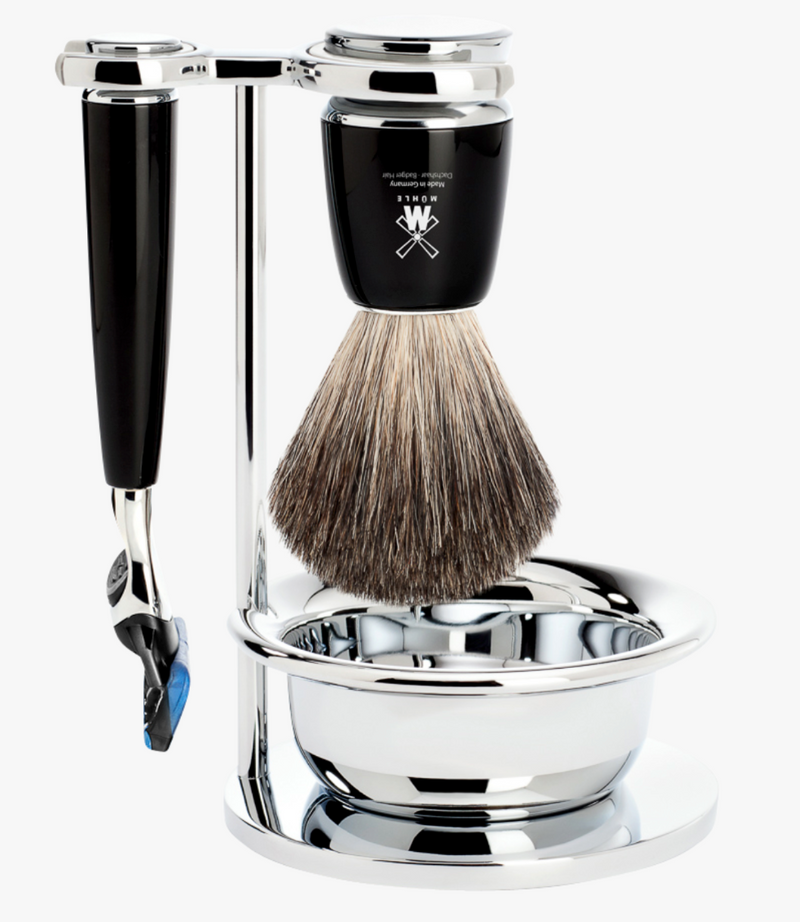 Muhle "RYTMO" Fusion Razor & Brush Set - Black