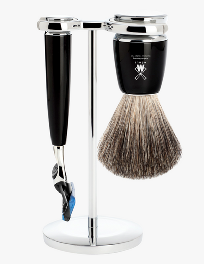 Muhle "RYTMO" Fusion Razor & Brush Set - Black