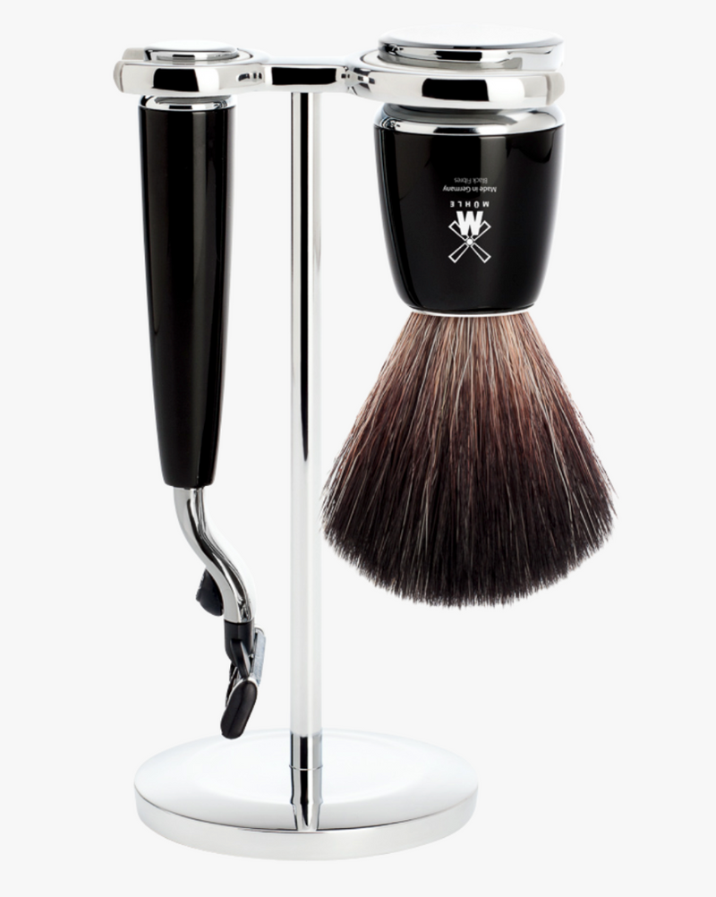 Muhle "RYTMO" Mach 3 Razor & Brush Set - Black