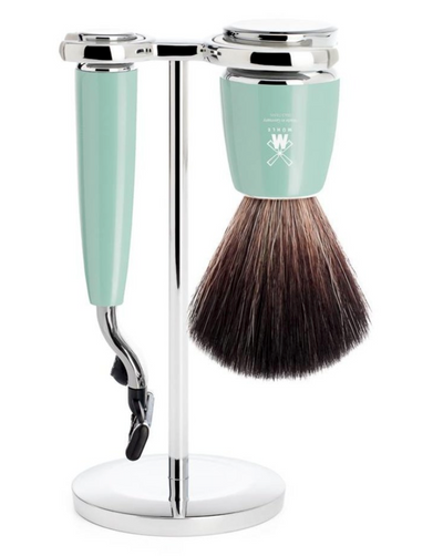 Muhle "RYTMO" Mach 3 Razor & Brush Set - Light Green