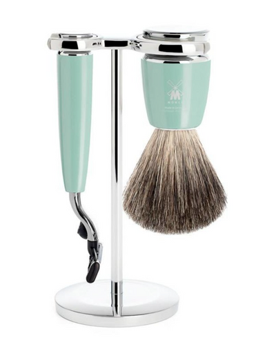 Muhle "RYTMO" Mach 3 Razor & Brush Set - Light Green