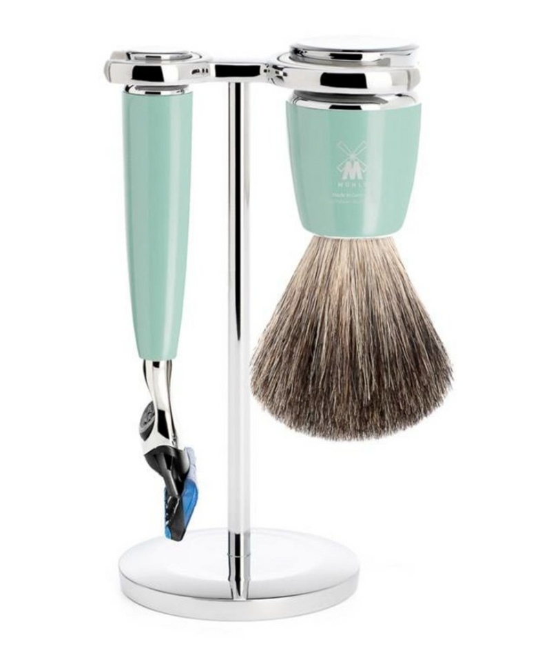 Muhle "RYTMO" Fusion Razor & Brush Set - light green