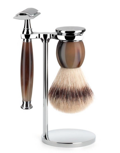 Muhle "SOPHIST" DE Safety Razor & Brush Set - Buffelhoorn