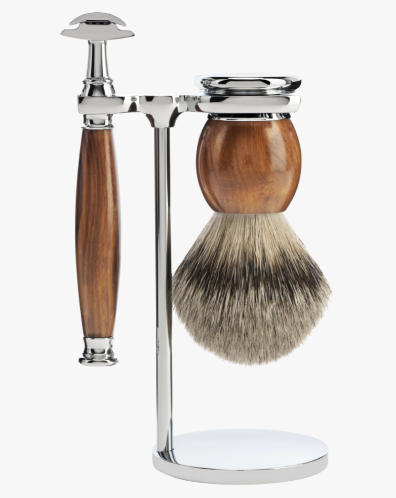 Muhle "SOPHIST" 3-Delige DE Safety Razor & Brush Set - Ironwood