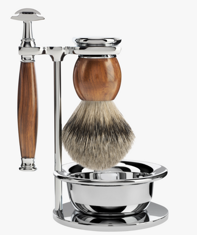 Muhle "SOPHIST" 3-Delige DE Safety Razor & Brush Set - Ironwood