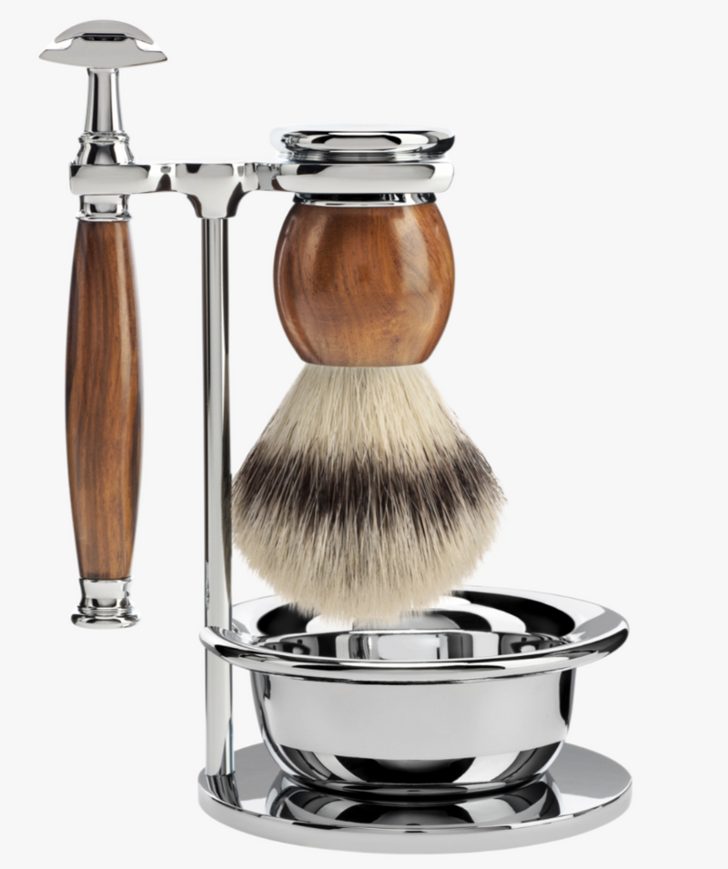 Muhle "SOPHIST" 3-Delige DE Safety Razor & Brush Set - Ironwood