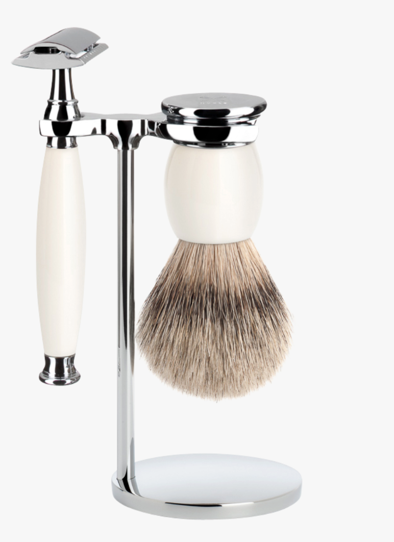 Muhle "SOPHIST" DE Safety Razor & Brush Set - Porcelain