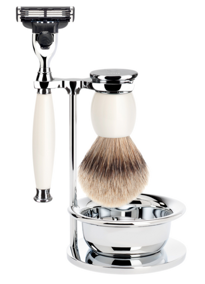 Muhle "SOPHIST" 3-Delige Mach 3 Razor & Brush Set - Porcelain