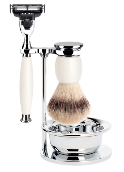 Muhle "SOPHIST" 3-Delige Mach 3 Razor & Brush Set - Porcelain