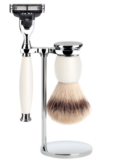 Muhle "SOPHIST" 3-Delige Mach 3 Razor & Brush Set - Porcelain