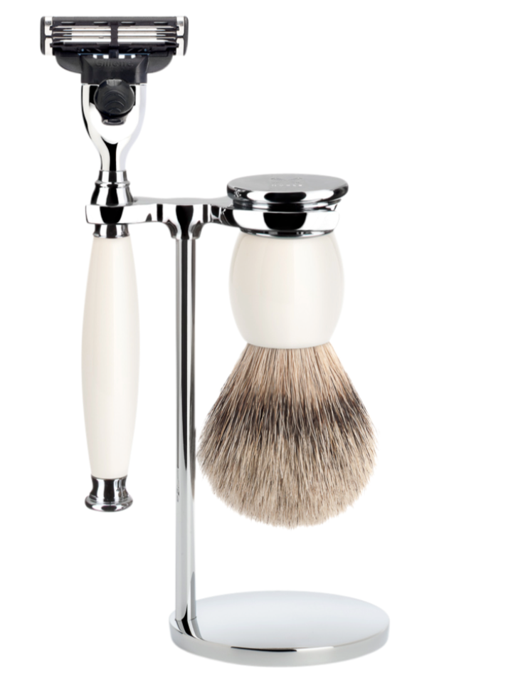 Muhle "SOPHIST" 3-Delige Mach 3 Razor & Brush Set - Porcelain