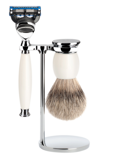 Muhle "SOPHIST" 3-Delige Fusion Razor & Brush Set - Porcelain