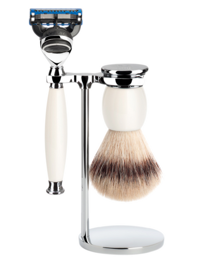 Muhle "SOPHIST" 3-Delige Fusion Razor & Brush Set - Porcelain