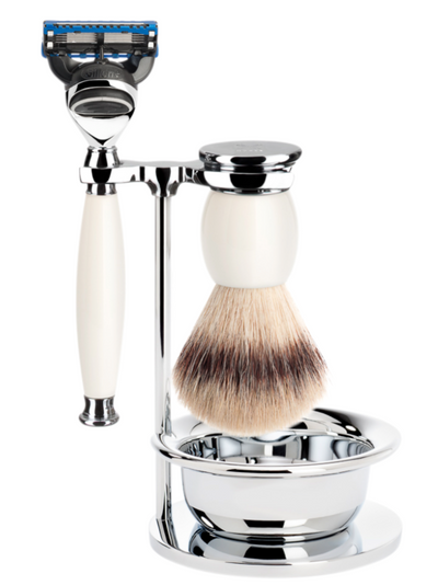 Muhle "SOPHIST" Fusion Razor & Brush Set - Porcelain