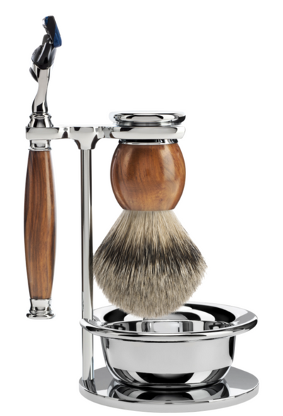 Muhle "SOPHIST" 3-Delige Fusion Razor & Brush Set - Ironwood