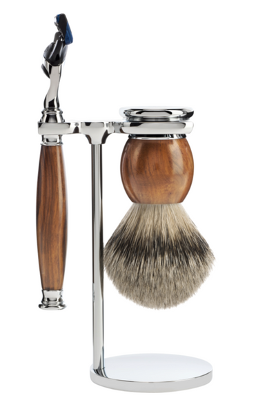 Muhle "SOPHIST" 3-Delige Fusion Razor & Brush Set - Ironwood