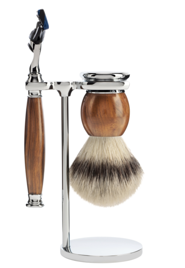 Muhle "SOPHIST" 3-Delige Fusion Razor & Brush Set - Ironwood