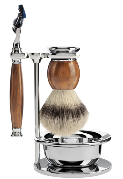 Muhle "SOPHIST" 3-Delige Fusion Razor & Brush Set - Ironwood