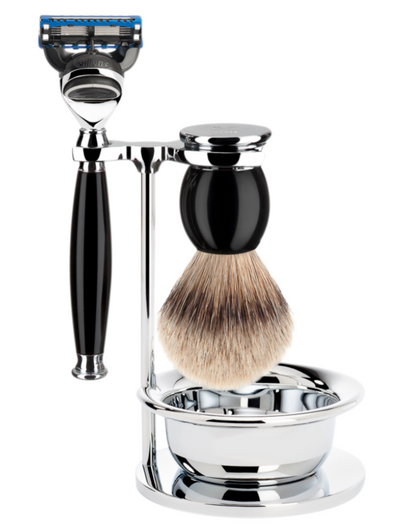 Muhle "SOPHIST" Fusion Razor & Brush Set - Black Resin